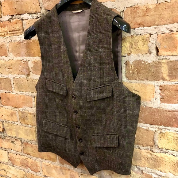 BANANA REPUBLIC Heritage Collection Wool Plaid Vest New No Tags 38R - Picture 4 of 15